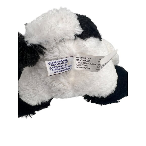 Aurora Cow Plush White Black Stuffed Animal Toy Soft 10 in - Picture 5 of 6